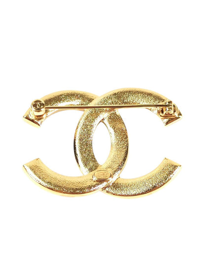CHANEL シャネル ココマーク ブローチ コメ有 ピンク×ゴールド 管理番号：11302