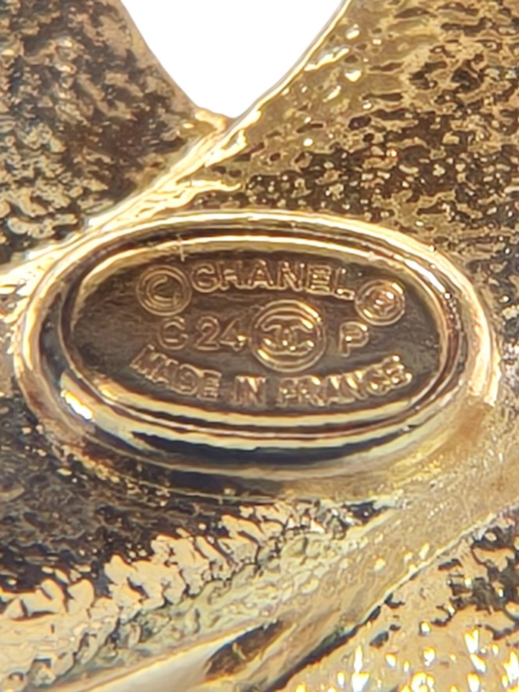 CHANEL シャネル ココマーク ブローチ コメ有 ピンク×ゴールド 管理番号：11302