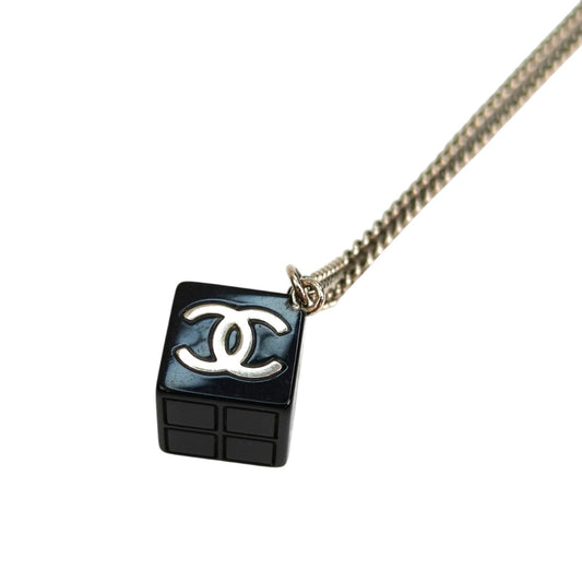 CHANEL シャネル ココマーク ネックレス ク ブラック×シルバー 管理番号：11312