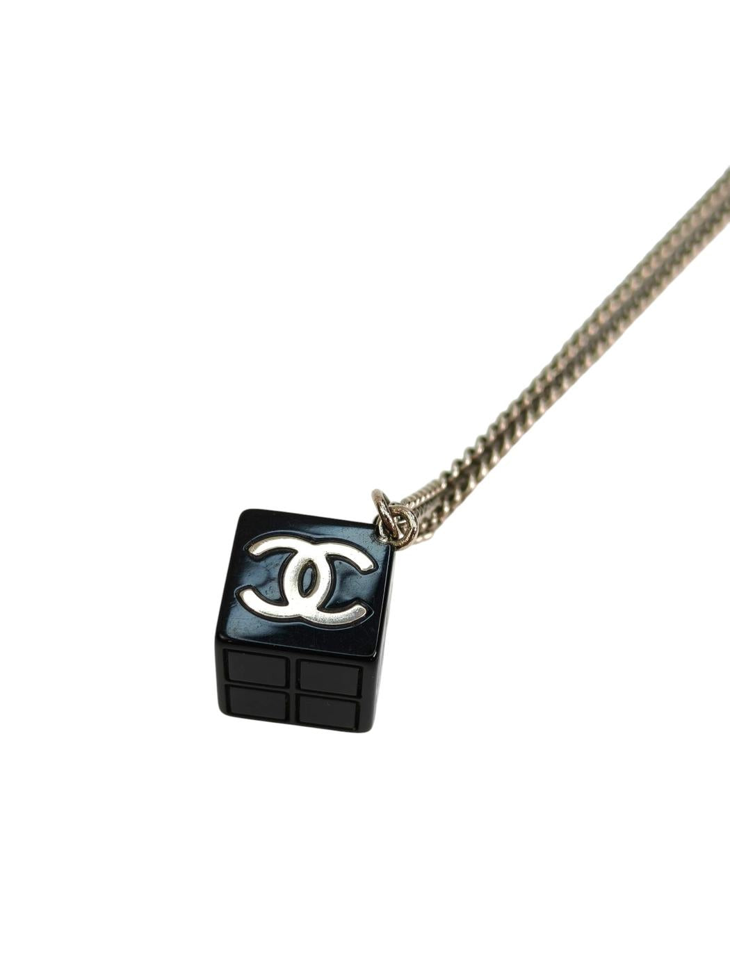 CHANEL シャネル ココマーク ネックレス ク ブラック×シルバー 管理番号：11312