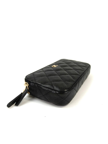 CHANEL シャネル マトラッセ チェーンウォレット ショルダーバッグ ブラック 管理番号：11351