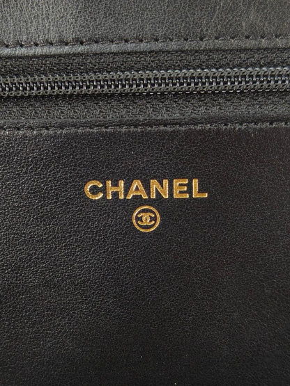 CHANEL ボーイシャネル チェーン ウォレット キャビアスキン 黒×金 管理番号：11363