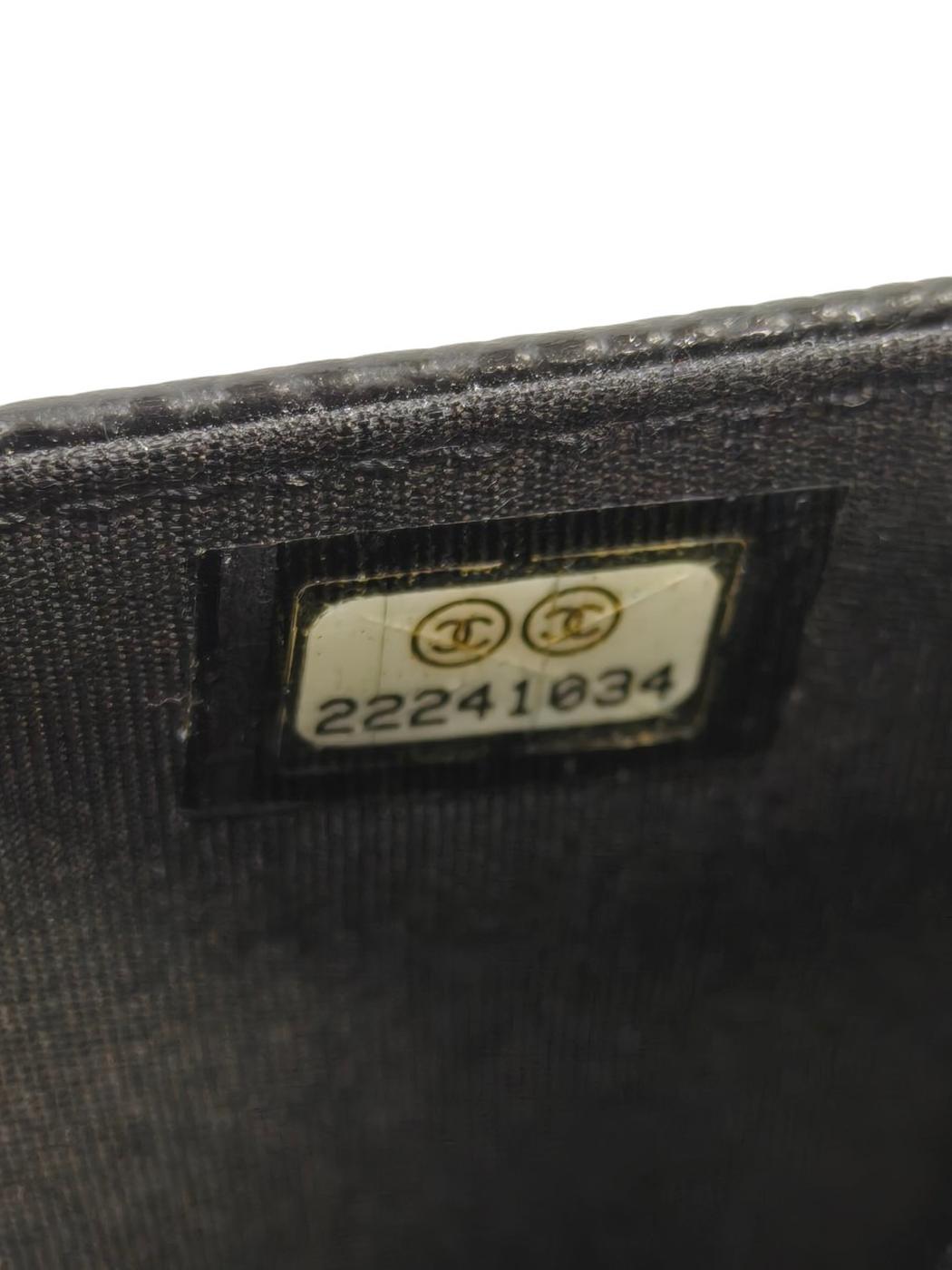 CHANEL シャネル キャビアスキン チェーン ウォレット 黒×銀 管理番号：11366