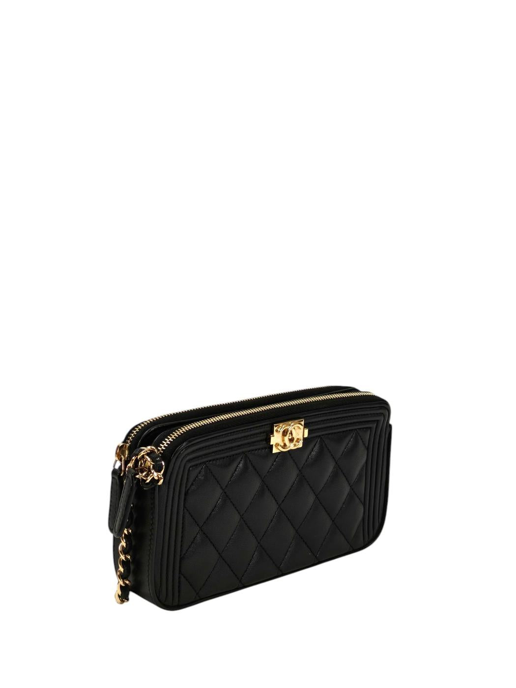 CHANEL シャネル ボーイシャネル チェーンウォレット ブラック 管理番号：11373