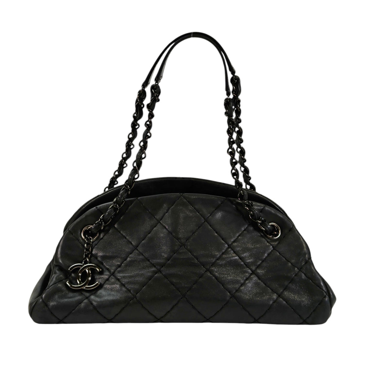 CHANEL マドモアゼル ボーリング ショルダーバッグ ブラック 管理番号：11374