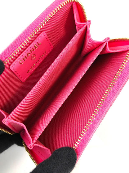 CHANEL シャネル マトラッセ カードケース コインケース 財布 ピンク 管理番号：11387