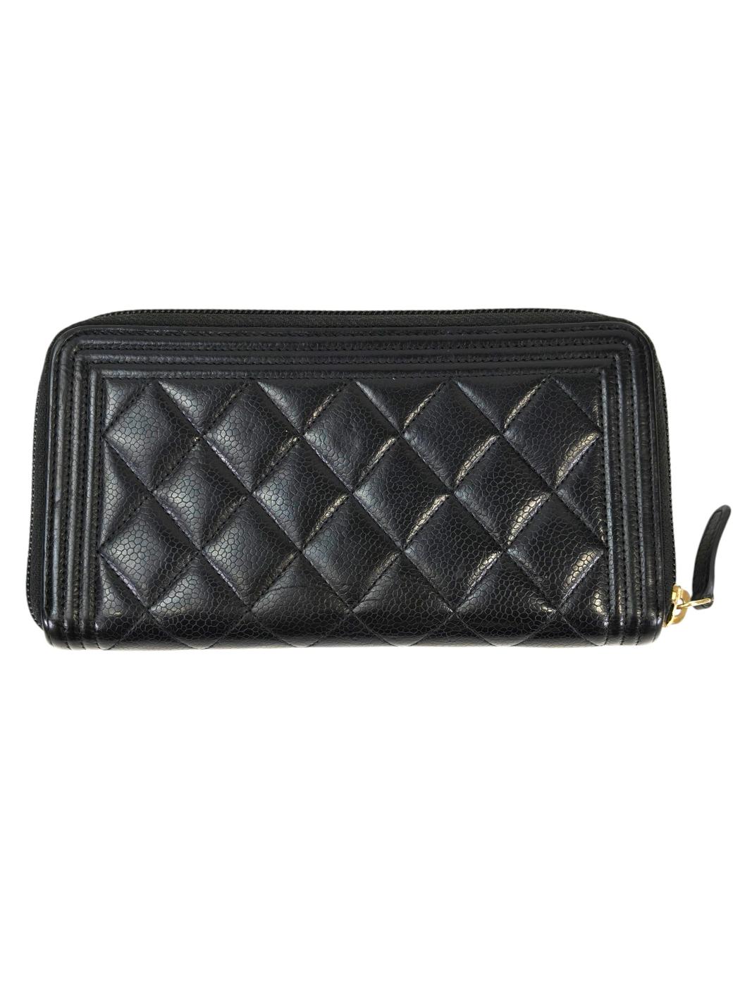 CHANEL シャネル ボーイシャネル ラウンドファスナー 長財布 ブラック 管理番号：11403