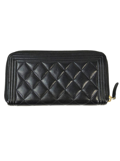 CHANEL シャネル ボーイシャネル ラウンドファスナー 長財布 ブラック 管理番号：11403