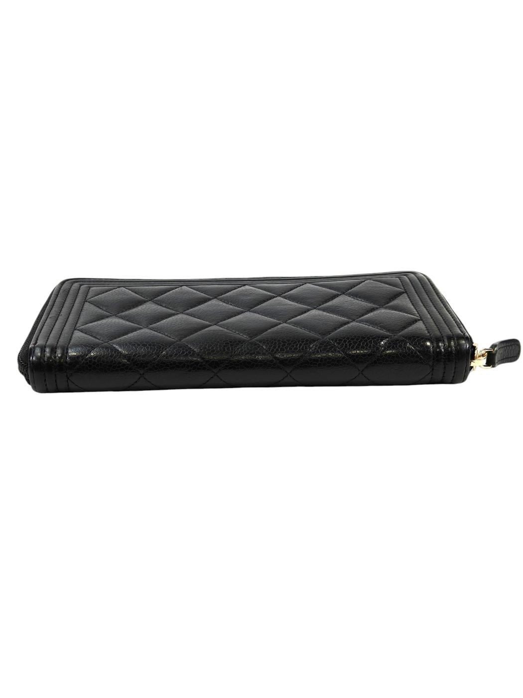 CHANEL シャネル ボーイシャネル ラウンドファスナー 長財布 ブラック 管理番号：11403