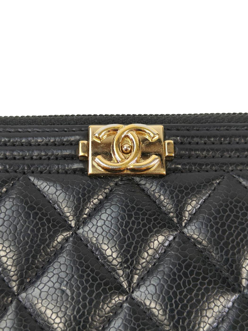 CHANEL シャネル ボーイシャネル ラウンドファスナー 長財布 ブラック 管理番号：11403