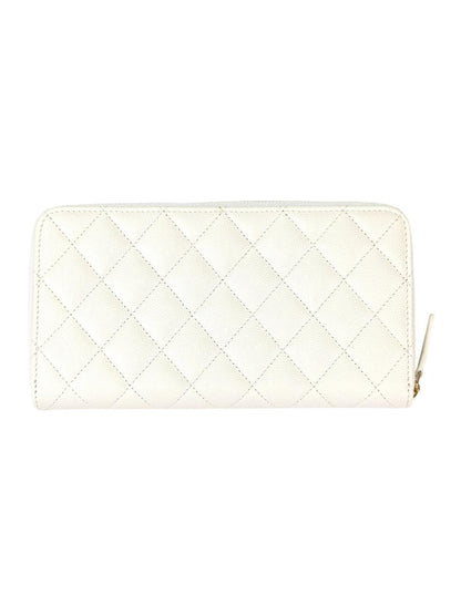 CHANEL シャネル マトラッセ ラウンドファスナー 長財布 ゴールド金具 ホワイト  管理番号：11415