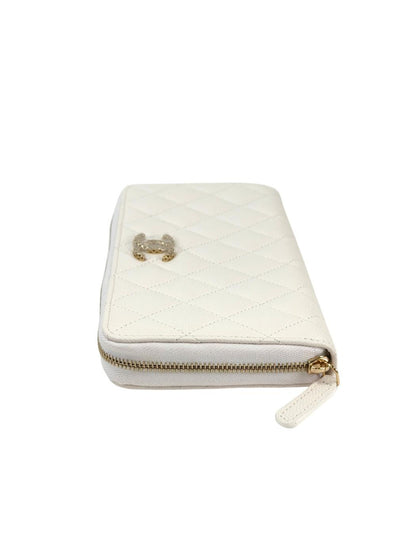 CHANEL シャネル マトラッセ ラウンドファスナー 長財布 ゴールド金具 ホワイト  管理番号：11415