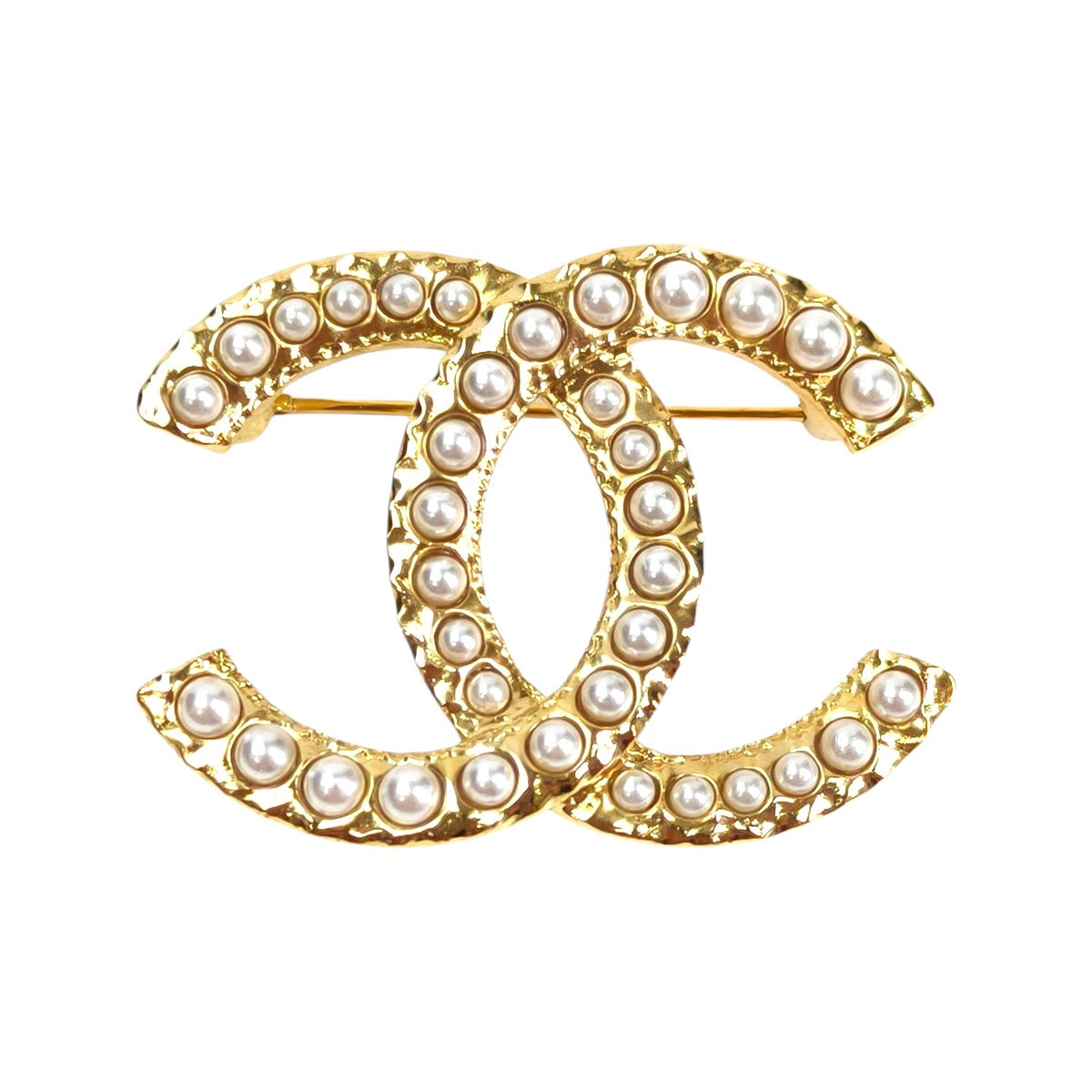 CHANEL フェイクパール ココマーク ブローチ ゴールド  管理番号：11421