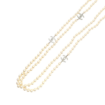 CHANEL シャネル ココマーク フェイクパール コメ有 ネックレス ホワイト 管理番号：11422