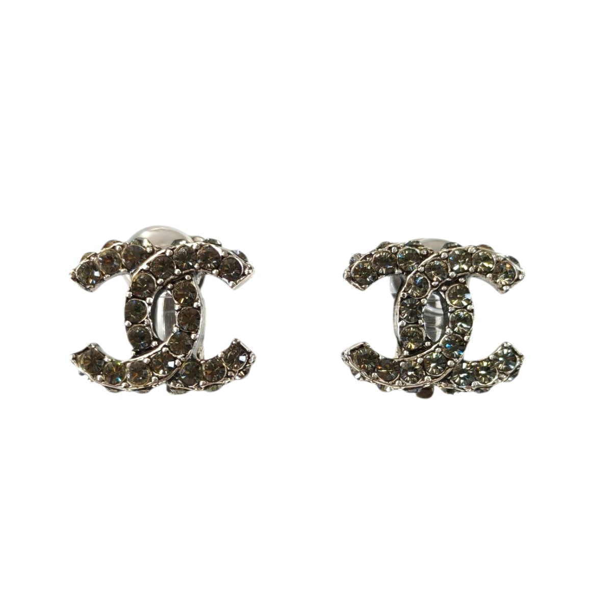 CHANEL シャネル ココマーク ラインストーン イヤリング シルバー 管理番号：11429