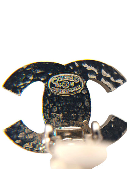 CHANEL シャネル ココマーク フェイクパール イヤリング シルバー×ホワイト 管理番号：11431