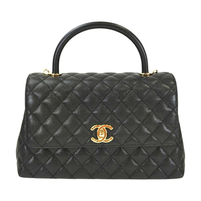 CHANEL ココハンドル 29S キャビアスキン ゴールド金具 黒 トップハンドル フラップ バッグ 管理番号：11439