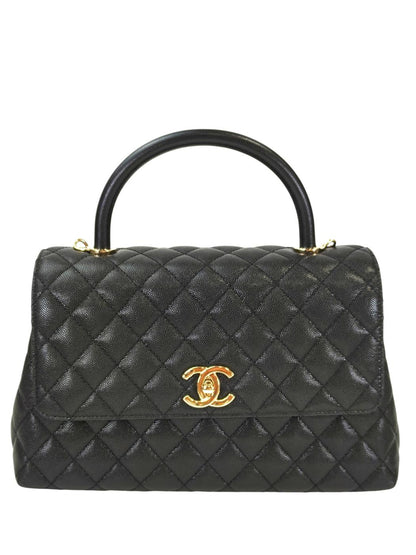 CHANEL ココハンドル 29S キャビアスキン ゴールド金具 黒 トップハンドル フラップ バッグ 管理番号：11439