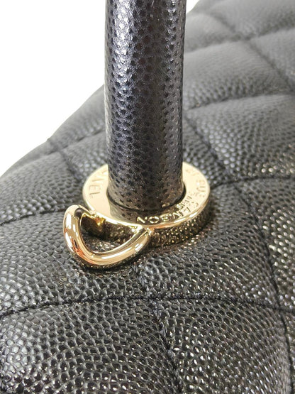 CHANEL ココハンドル 29S キャビアスキン ゴールド金具 黒 トップハンドル フラップ バッグ 管理番号：11439