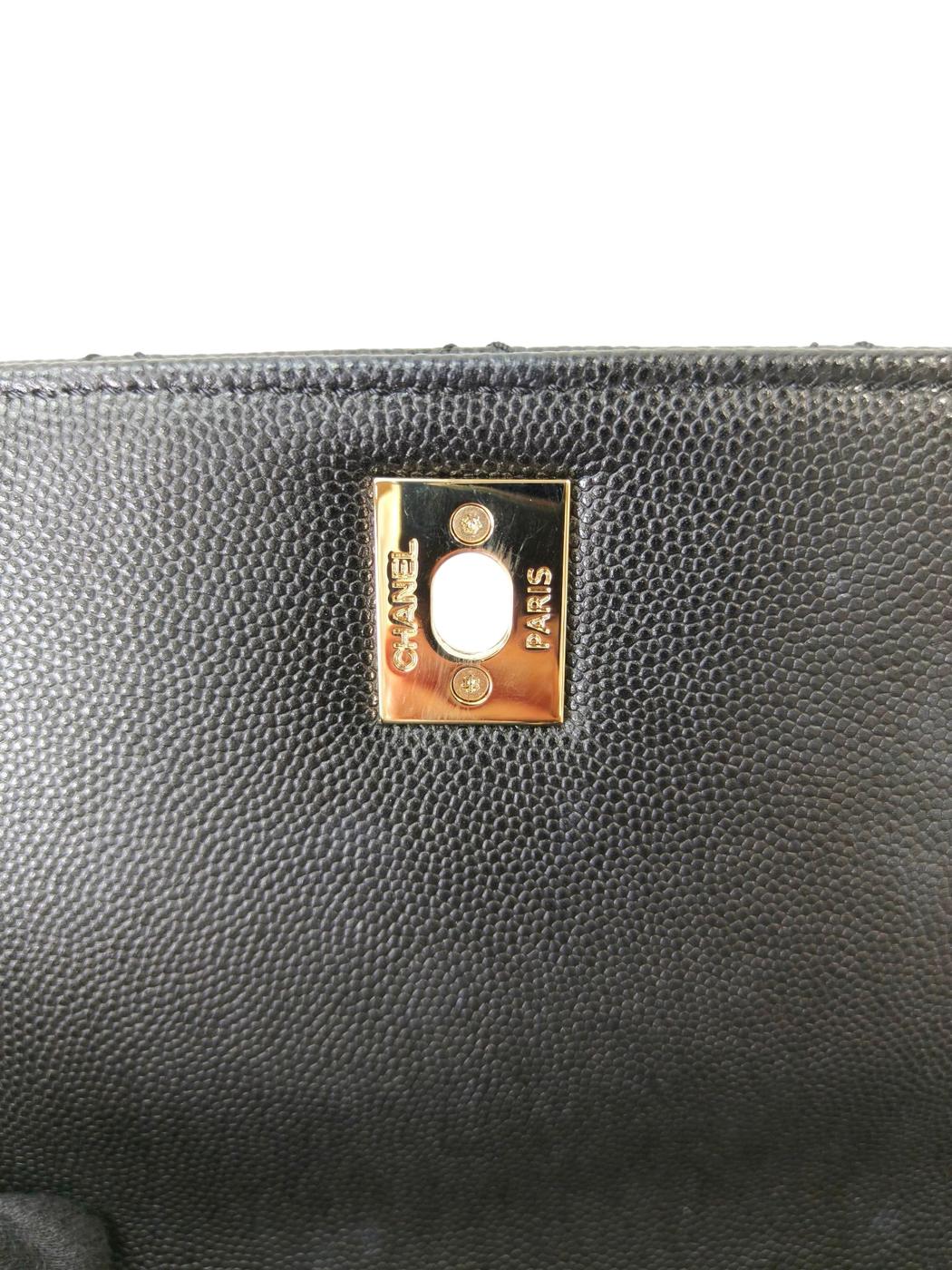 CHANEL ココハンドル 29S キャビアスキン ゴールド金具 黒 トップハンドル フラップ バッグ 管理番号：11439
