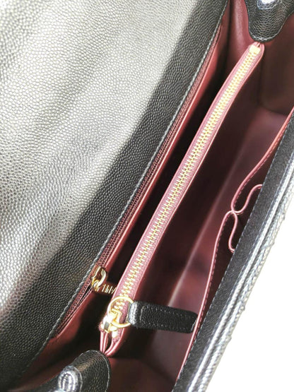 CHANEL ココハンドル 29S キャビアスキン ゴールド金具 黒 トップハンドル フラップ バッグ 管理番号：11439