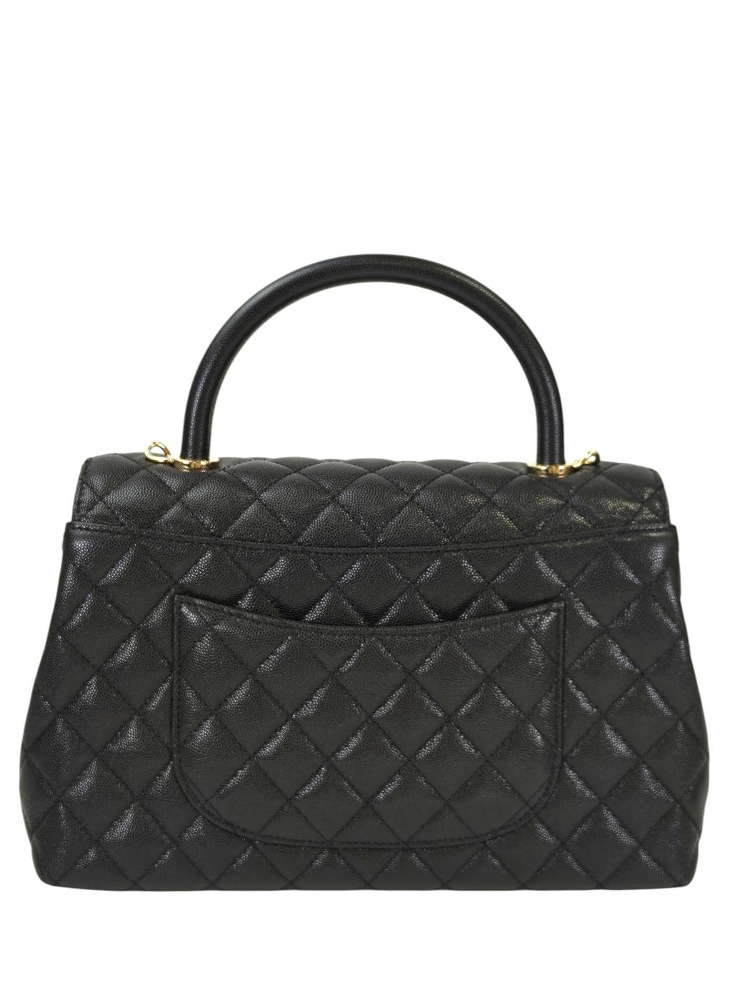 CHANEL ココハンドル 29S キャビアスキン ゴールド金具 黒 トップハンドル フラップ バッグ 管理番号：11439