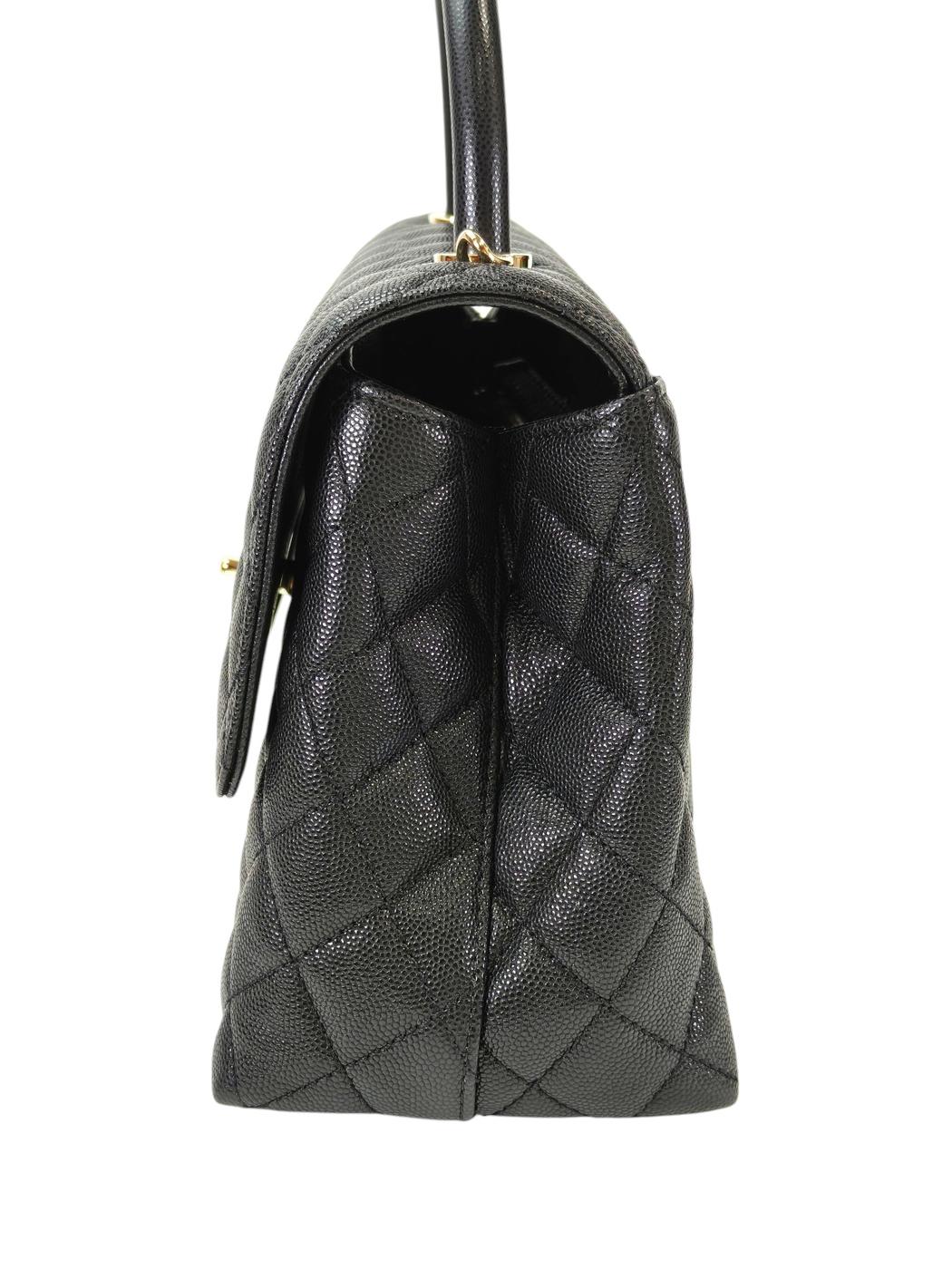 CHANEL ココハンドル 29S キャビアスキン ゴールド金具 黒 トップハンドル フラップ バッグ 管理番号：11439