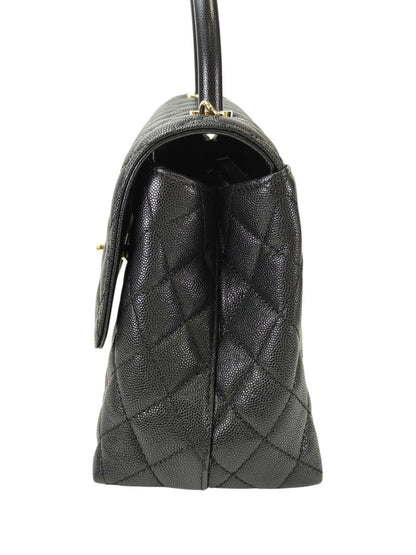 CHANEL ココハンドル 29S キャビアスキン ゴールド金具 黒 トップハンドル フラップ バッグ 管理番号：11439