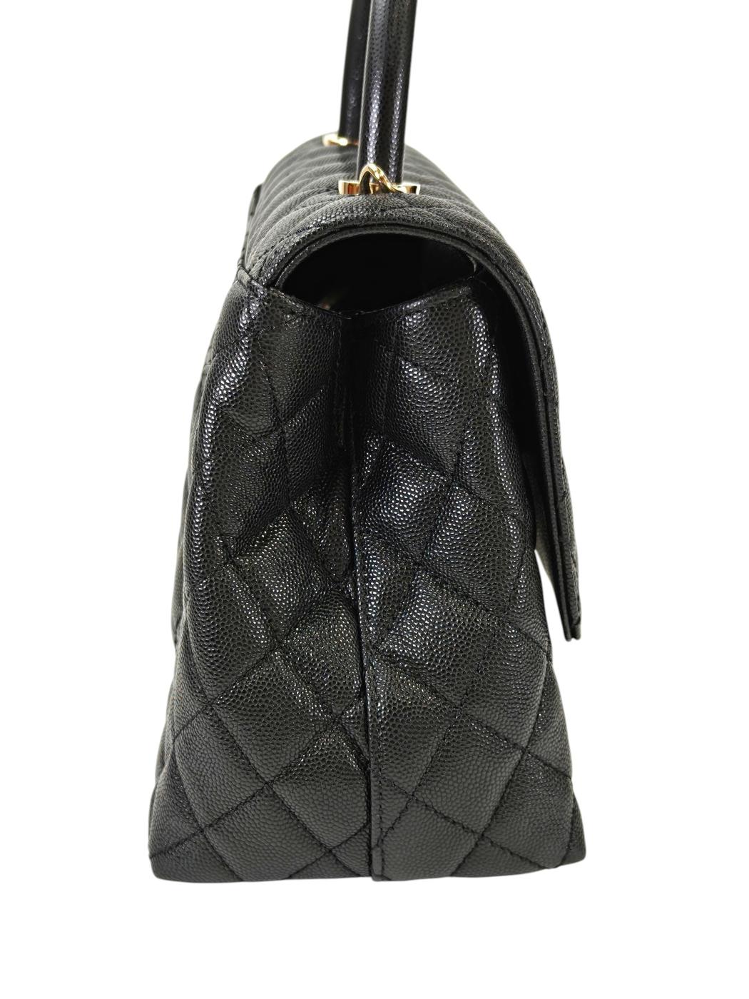 CHANEL ココハンドル 29S キャビアスキン ゴールド金具 黒 トップハンドル フラップ バッグ 管理番号：11439