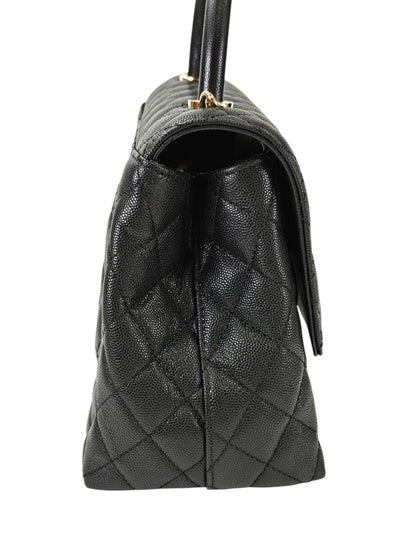 CHANEL ココハンドル 29S キャビアスキン ゴールド金具 黒 トップハンドル フラップ バッグ 管理番号：11439