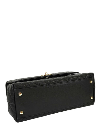 CHANEL ココハンドル 29S キャビアスキン ゴールド金具 黒 トップハンドル フラップ バッグ 管理番号：11439