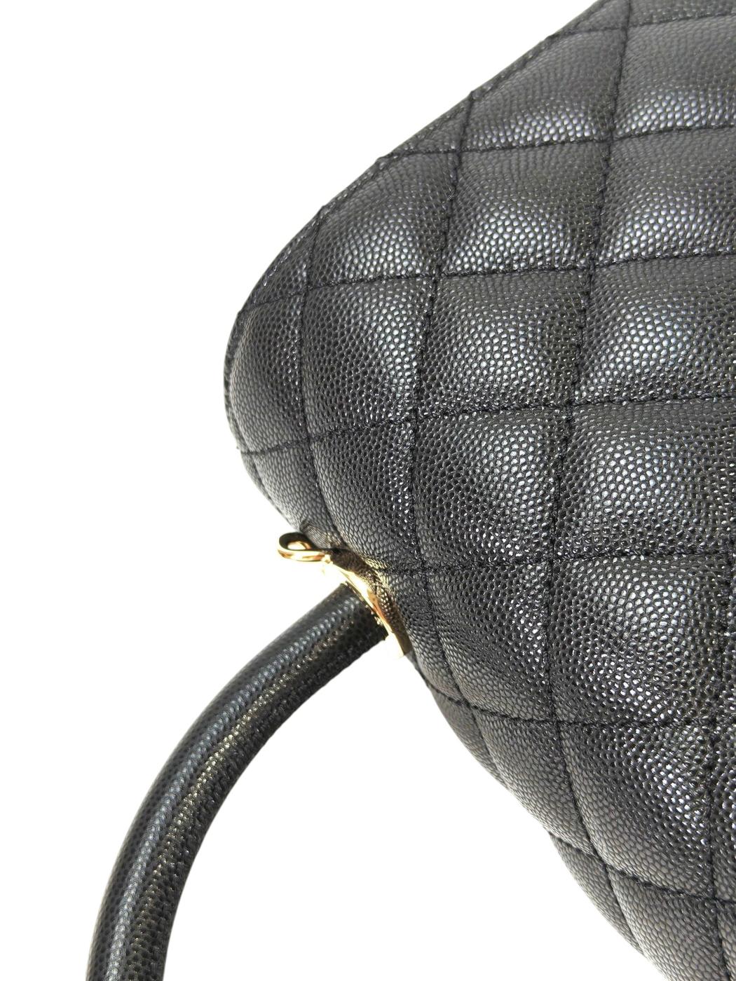 CHANEL ココハンドル 29S キャビアスキン ゴールド金具 黒 トップハンドル フラップ バッグ 管理番号：11439