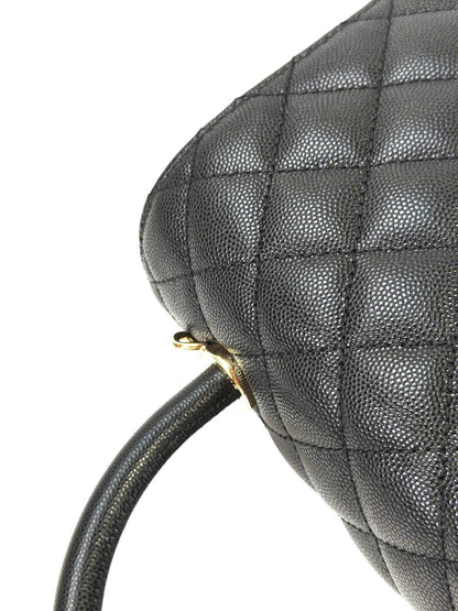 CHANEL ココハンドル 29S キャビアスキン ゴールド金具 黒 トップハンドル フラップ バッグ 管理番号：11439