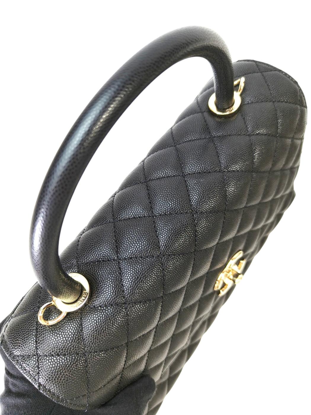 CHANEL ココハンドル 29S キャビアスキン ゴールド金具 黒 トップハンドル フラップ バッグ 管理番号：11439