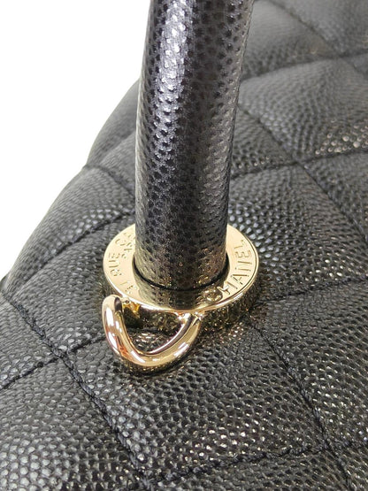 CHANEL ココハンドル 29S キャビアスキン ゴールド金具 黒 トップハンドル フラップ バッグ 管理番号：11439