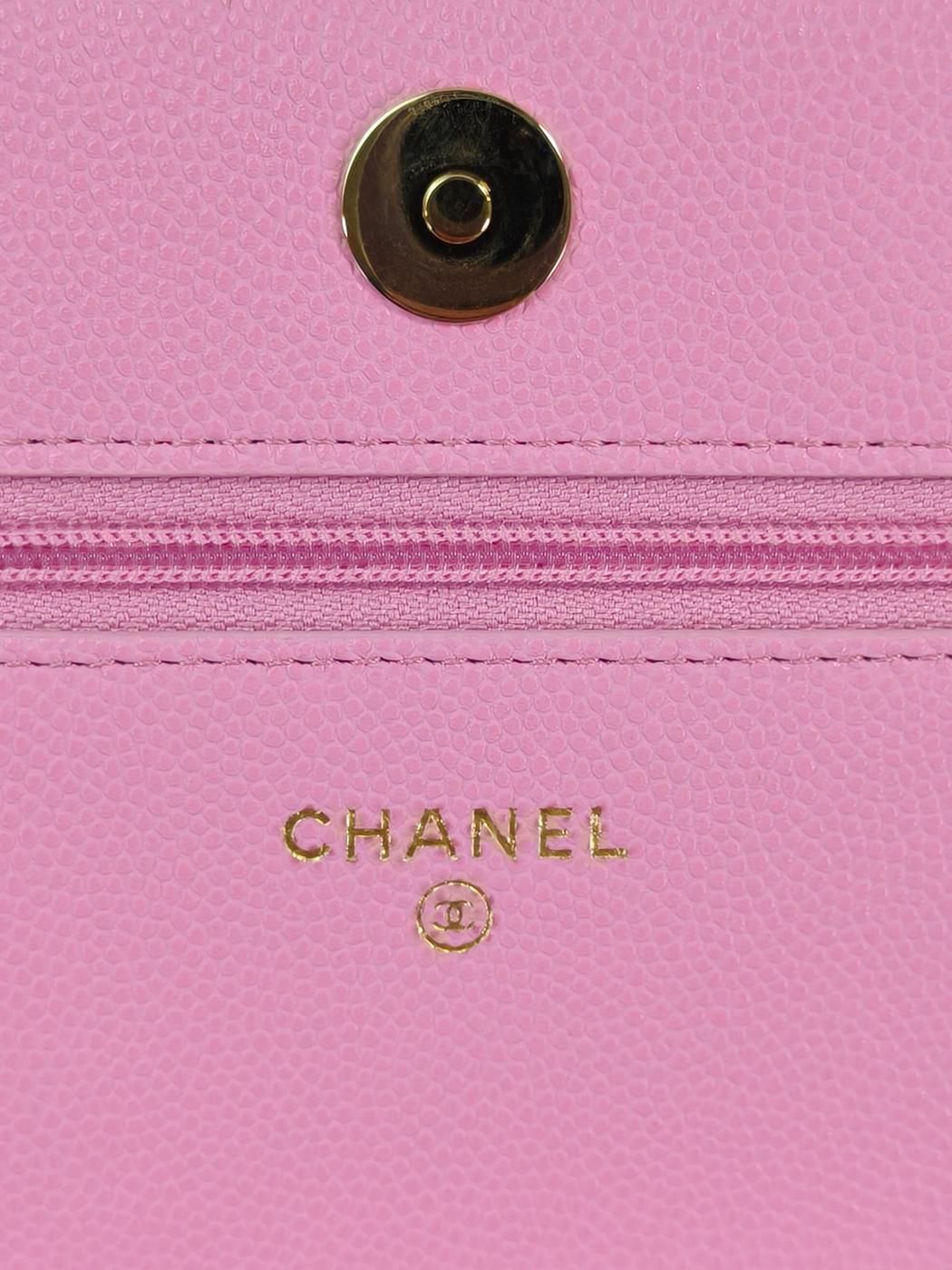 CHANEL シャネル チェーンウォレットマトラッセ ココマーク ピンク ゴールド金具 管理番号：11446