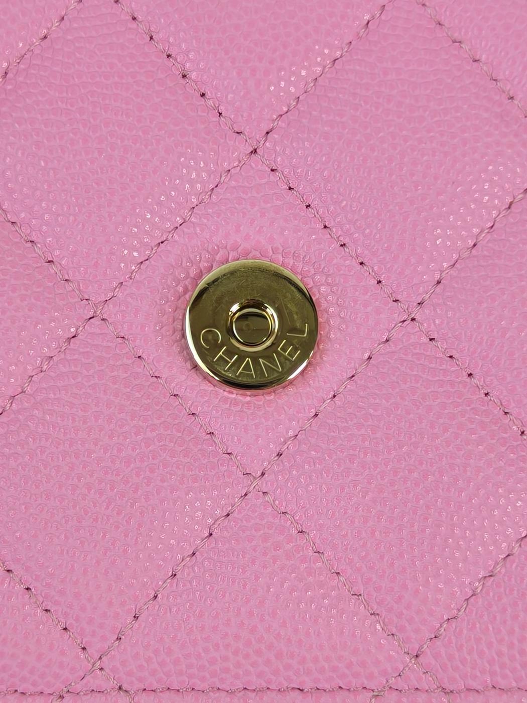 CHANEL シャネル チェーンウォレットマトラッセ ココマーク ピンク ゴールド金具 管理番号：11446