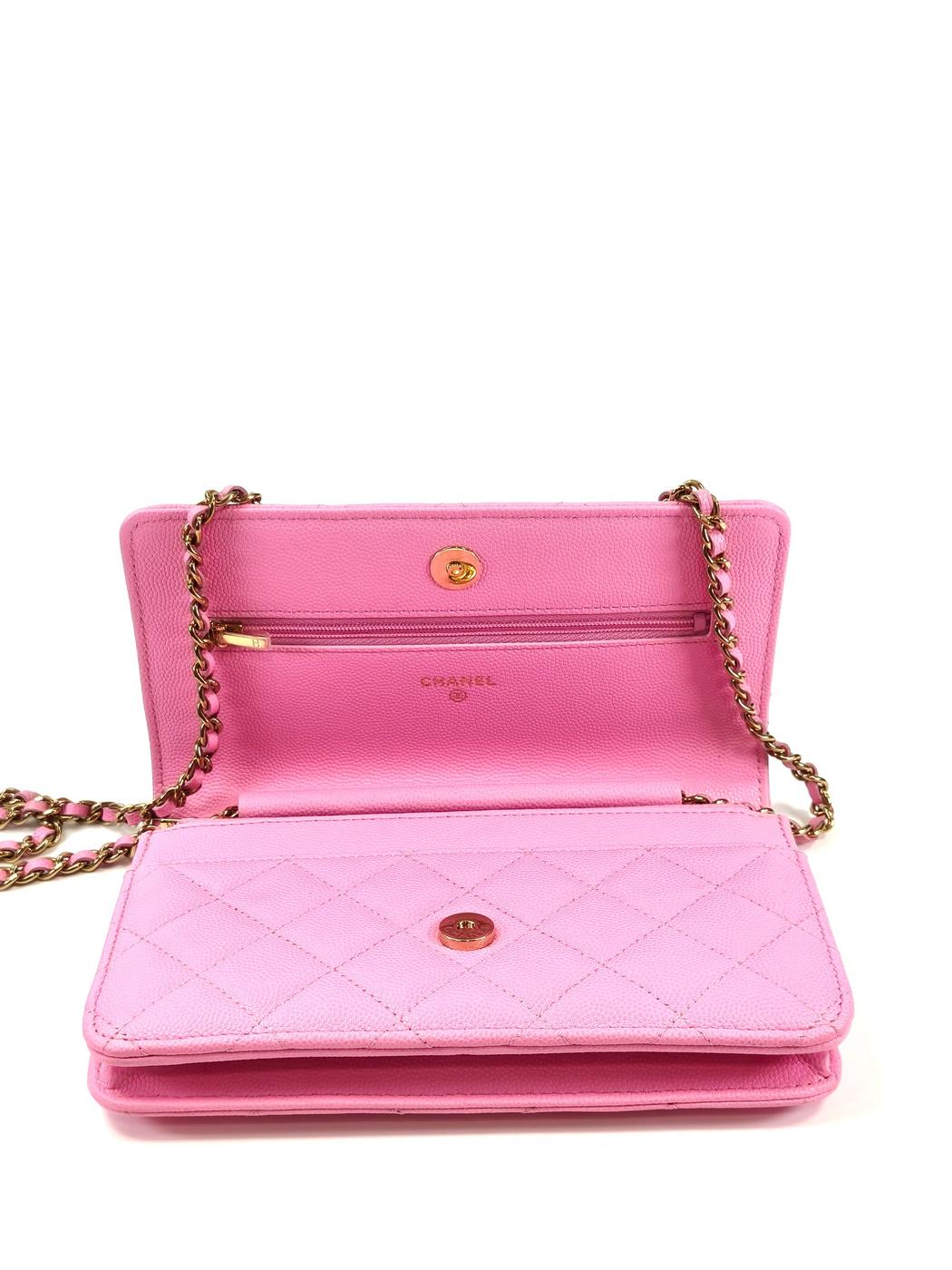 CHANEL シャネル チェーンウォレットマトラッセ ココマーク ピンク ゴールド金具 管理番号：11446
