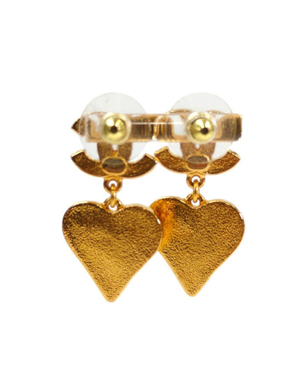 CHANEL シャネル ココマーク ピンク ハート コメ有 ピアス ピンク×ゴールド 管理番号：11481