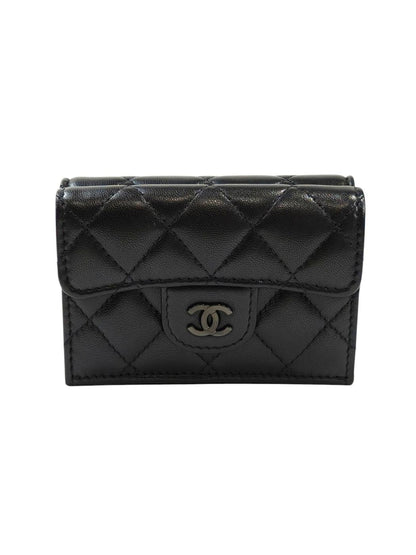 CHANEL シャネル ココマーク マトラッセ 三つ折り財布 ブラック 管理番号：11509