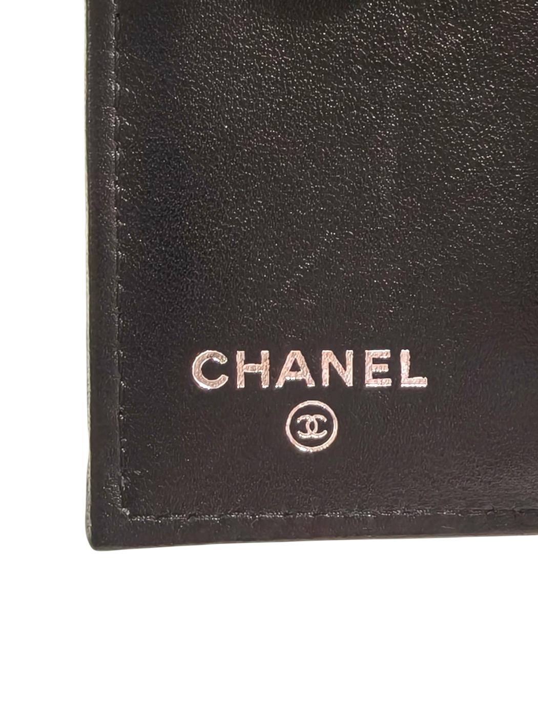 CHANEL シャネル ココマーク マトラッセ 三つ折り財布 ブラック 管理番号：11509