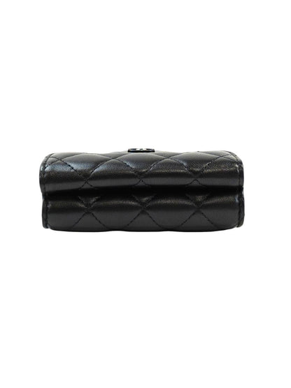 CHANEL シャネル ココマーク マトラッセ 三つ折り財布 ブラック 管理番号：11509