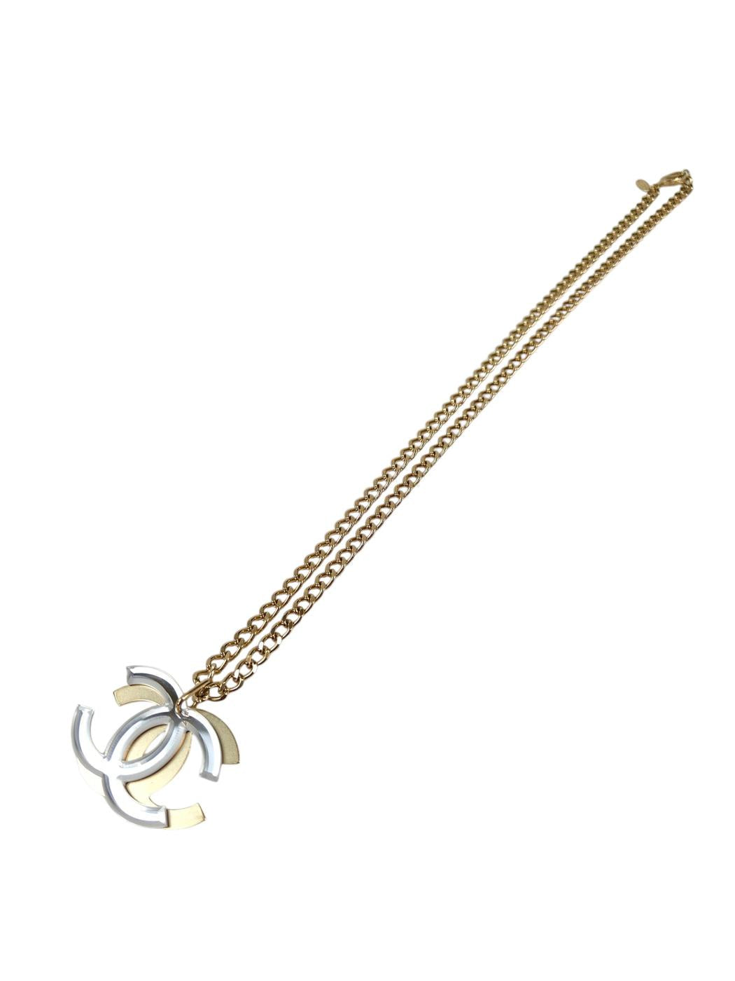 CHANEL シャネル ココマーク ネックレス クリア×ゴールド 管理番号：11556