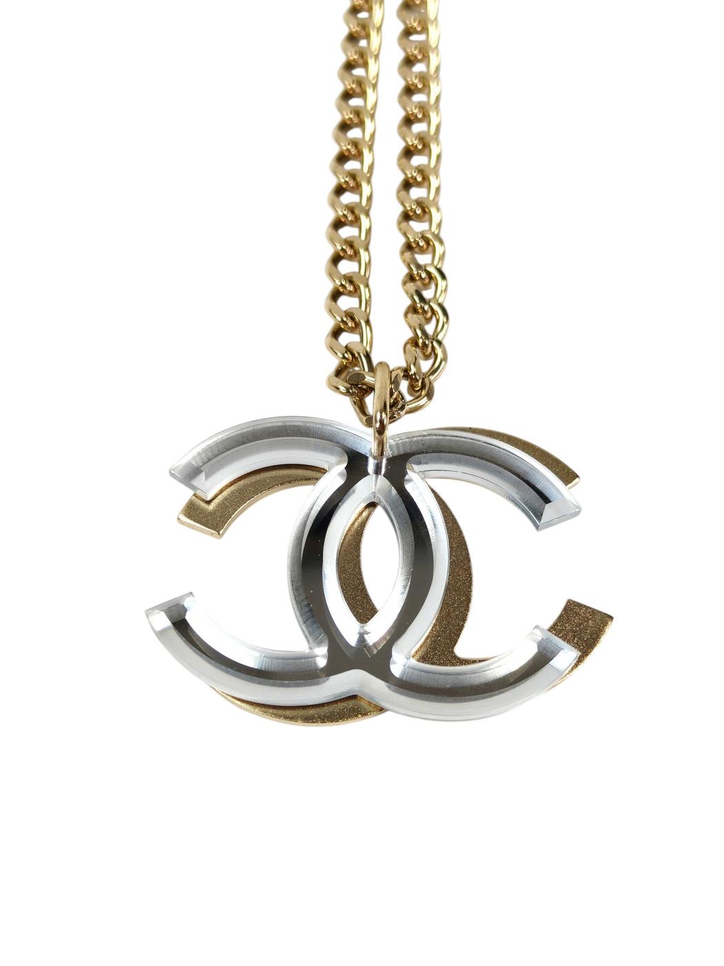 CHANEL シャネル ココマーク ネックレス クリア×ゴールド 管理番号：11556