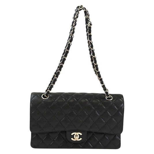 CHANEL シャネル マトラッセ25 Wフラップチェーンショルダーバッグ 13番台 ブラック 管理番号：11563