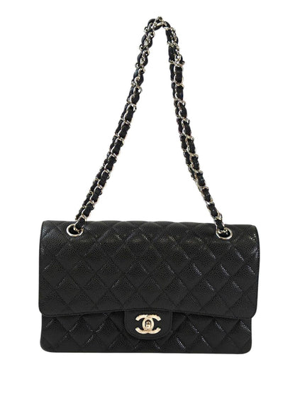 CHANEL シャネル マトラッセ25 Wフラップチェーンショルダーバッグ 13番台 ブラック 管理番号：11563