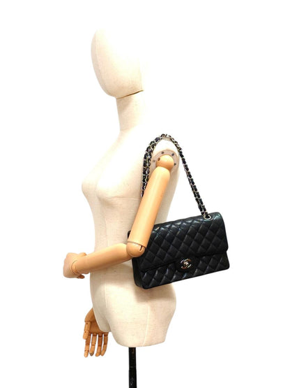 CHANEL シャネル マトラッセ25 Wフラップチェーンショルダーバッグ 13番台 ブラック 管理番号：11563