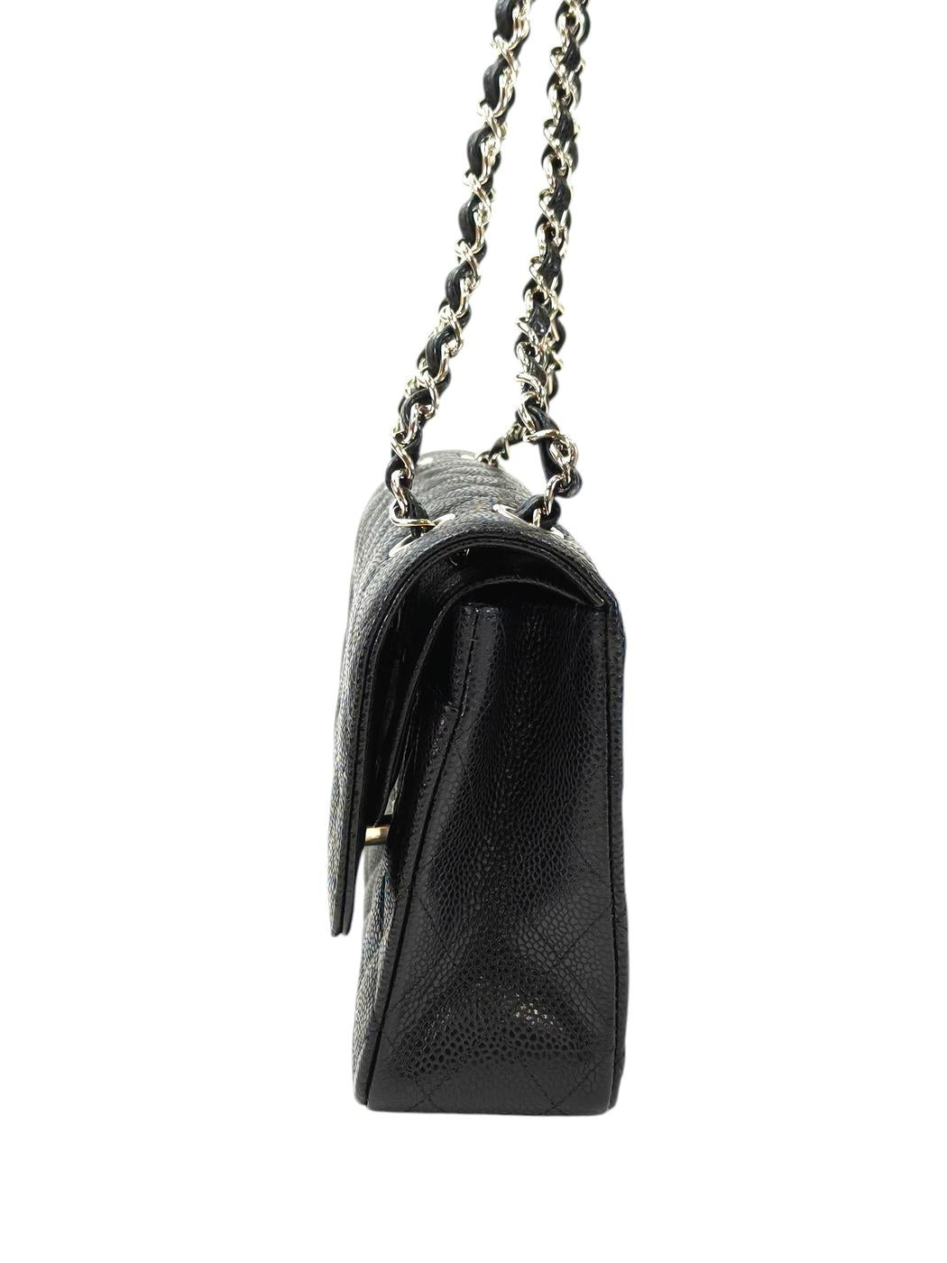 CHANEL シャネル マトラッセ25 Wフラップチェーンショルダーバッグ 13番台 ブラック 管理番号：11563