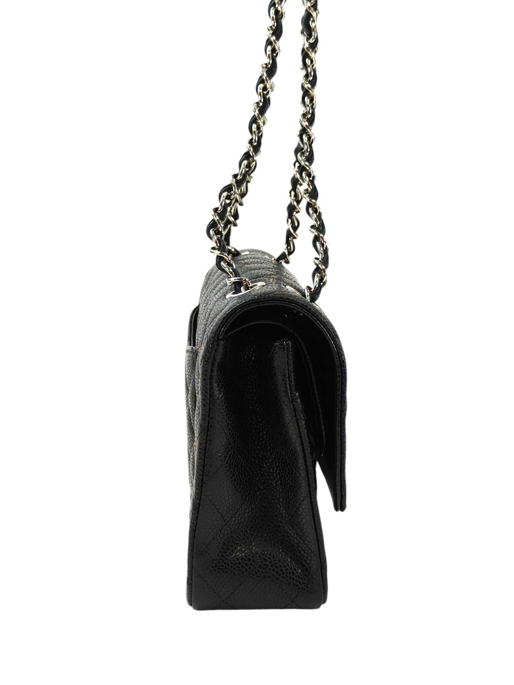 CHANEL シャネル マトラッセ25 Wフラップチェーンショルダーバッグ 13番台 ブラック 管理番号：11563