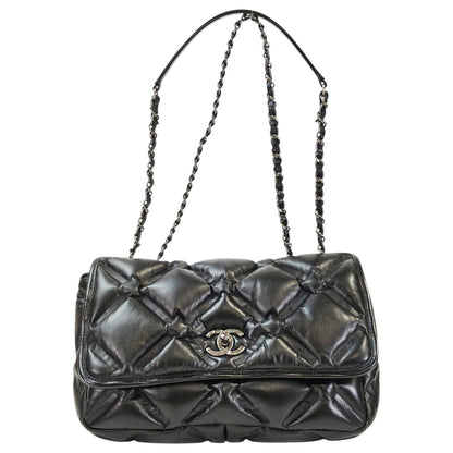 CHANEL シャネル バブルキルト Wチェーンショルダー 23番台 ブラック 管理番号：11565